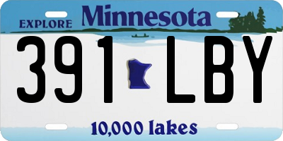 MN license plate 391LBY