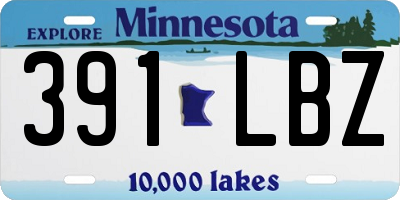 MN license plate 391LBZ