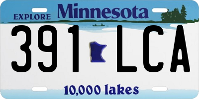 MN license plate 391LCA