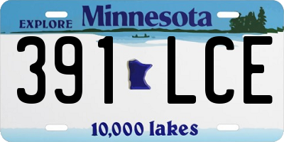 MN license plate 391LCE