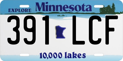 MN license plate 391LCF