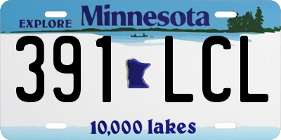 MN license plate 391LCL