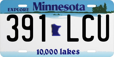 MN license plate 391LCU