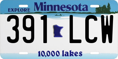 MN license plate 391LCW