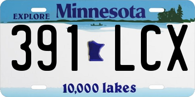 MN license plate 391LCX