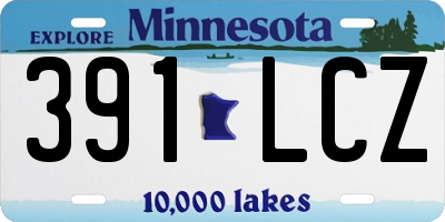 MN license plate 391LCZ