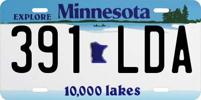 MN license plate 391LDA