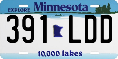 MN license plate 391LDD