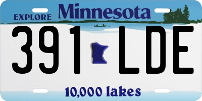 MN license plate 391LDE