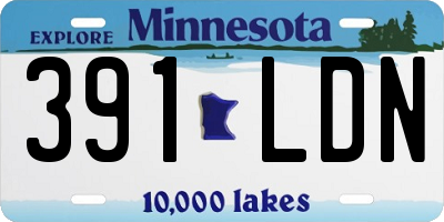 MN license plate 391LDN