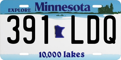 MN license plate 391LDQ