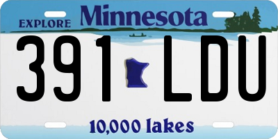 MN license plate 391LDU
