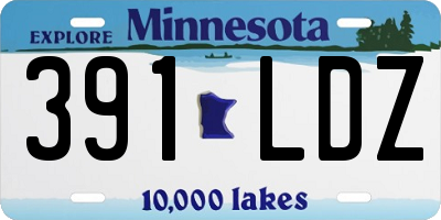 MN license plate 391LDZ