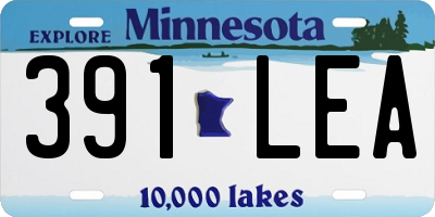 MN license plate 391LEA