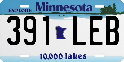 MN license plate 391LEB