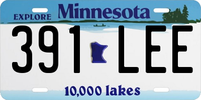 MN license plate 391LEE
