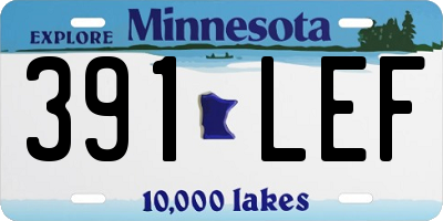 MN license plate 391LEF