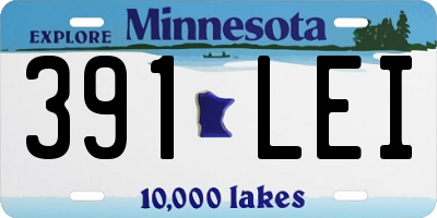 MN license plate 391LEI