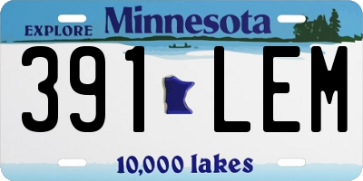 MN license plate 391LEM