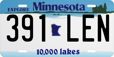 MN license plate 391LEN