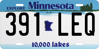 MN license plate 391LEQ