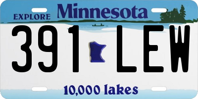 MN license plate 391LEW