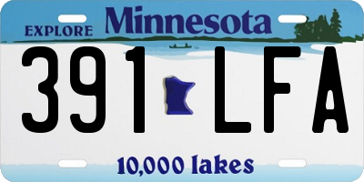 MN license plate 391LFA