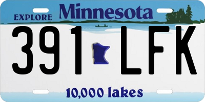 MN license plate 391LFK