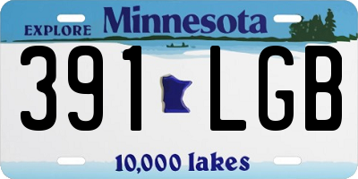 MN license plate 391LGB