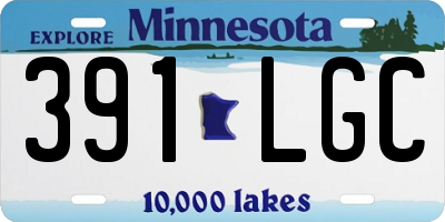 MN license plate 391LGC