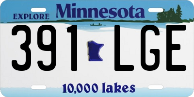 MN license plate 391LGE