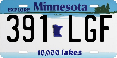 MN license plate 391LGF