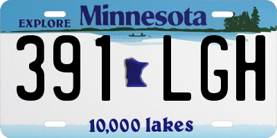 MN license plate 391LGH