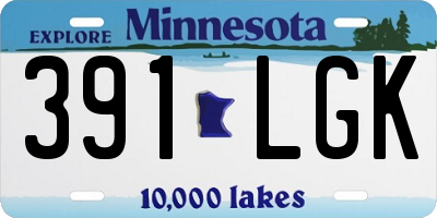 MN license plate 391LGK
