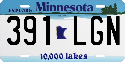 MN license plate 391LGN