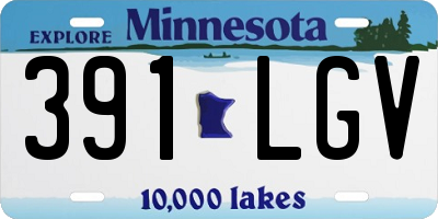 MN license plate 391LGV