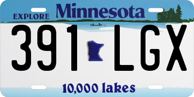 MN license plate 391LGX