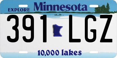 MN license plate 391LGZ