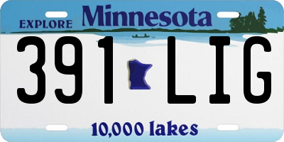 MN license plate 391LIG