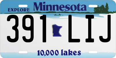 MN license plate 391LIJ