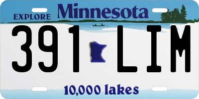 MN license plate 391LIM