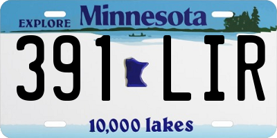 MN license plate 391LIR
