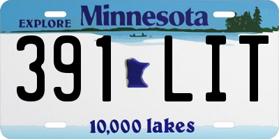 MN license plate 391LIT