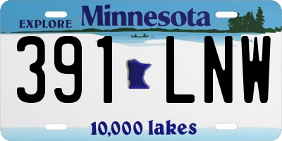 MN license plate 391LNW