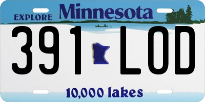 MN license plate 391LOD
