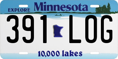 MN license plate 391LOG