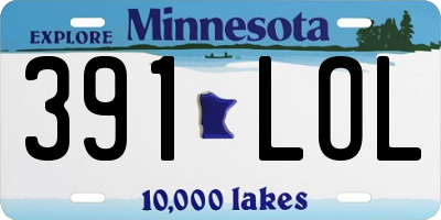MN license plate 391LOL