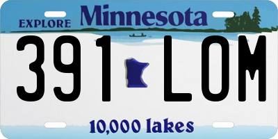 MN license plate 391LOM