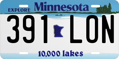 MN license plate 391LON