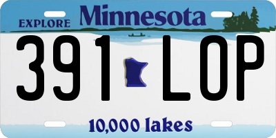 MN license plate 391LOP